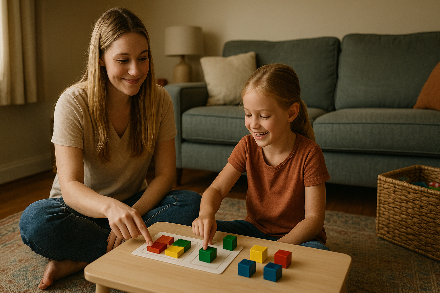 A child engaging in a learning activity in a natural setting.